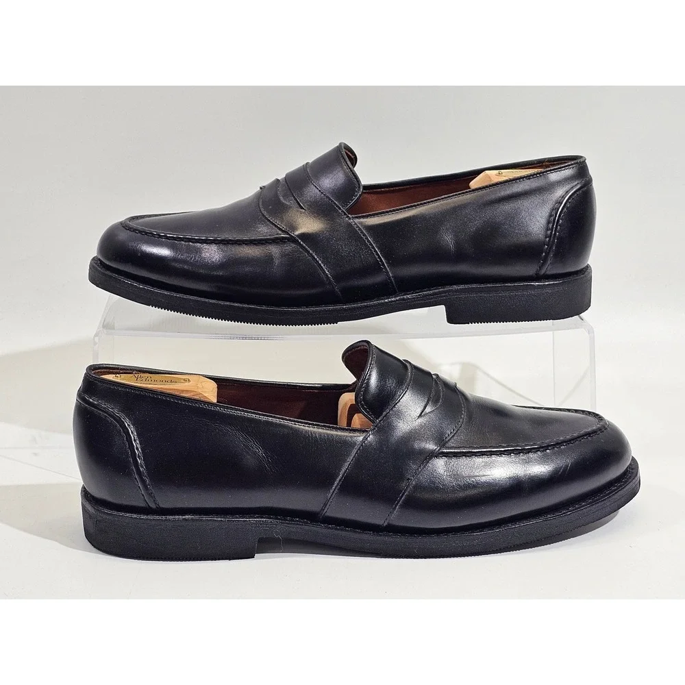 Allen Edmonds Randolph Penny Loafers Mens 12 D Black Leather Slip On Dress Shoes